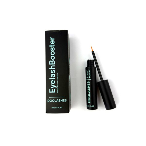 EyelashBooster Wimpernserum, 3 ml Verpackung mit Mengenangabe 3 ML und geoeffneter Flakon